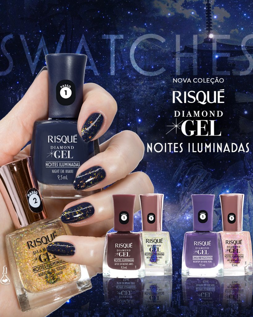 Risqué Diamond Gel Noites Iluminadas - swatches